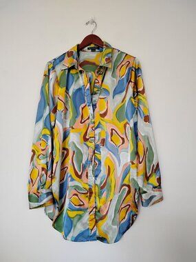 Hers & Mine Abstract Retro Blouse
